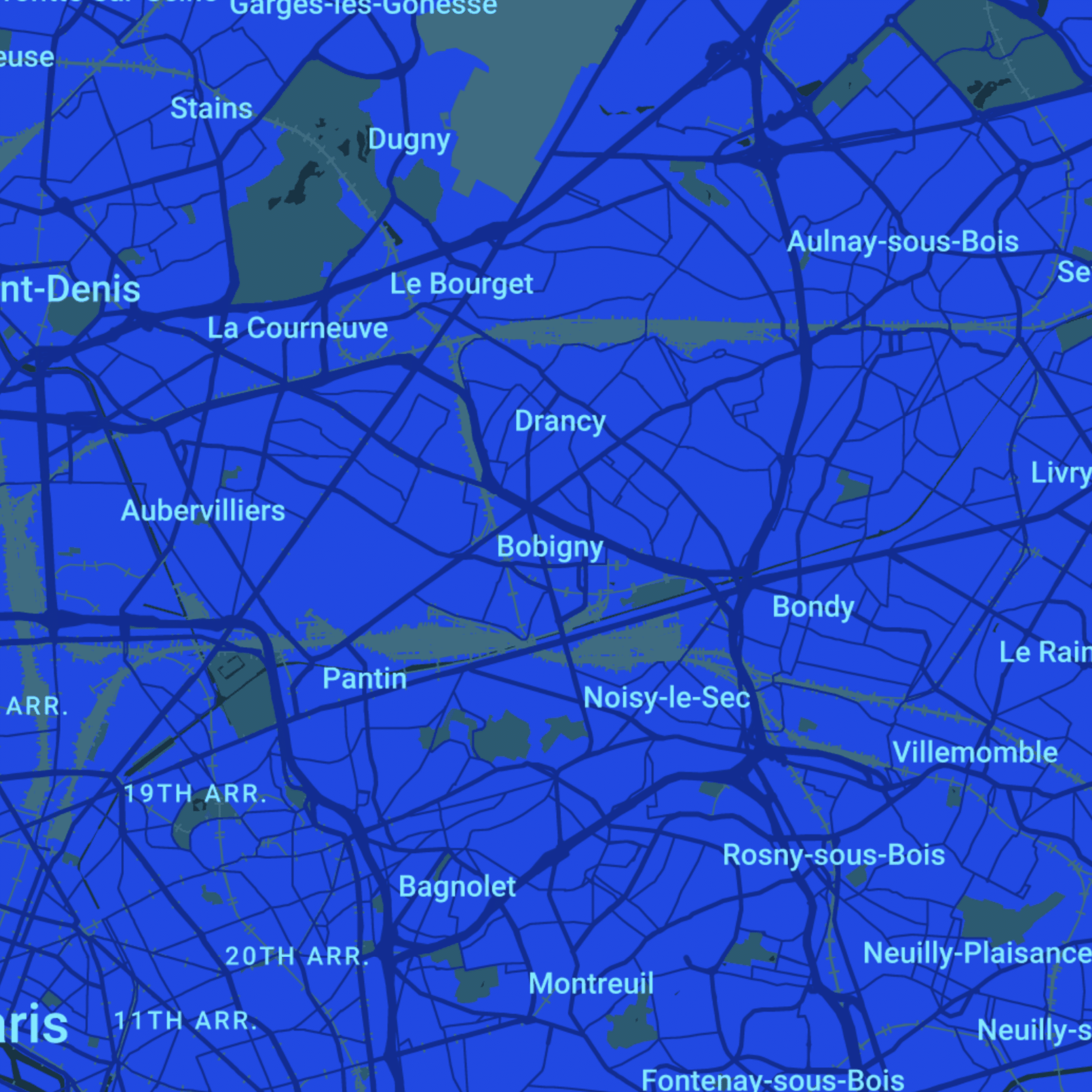 carte Urgences vétérinaires Bobigny (93000)